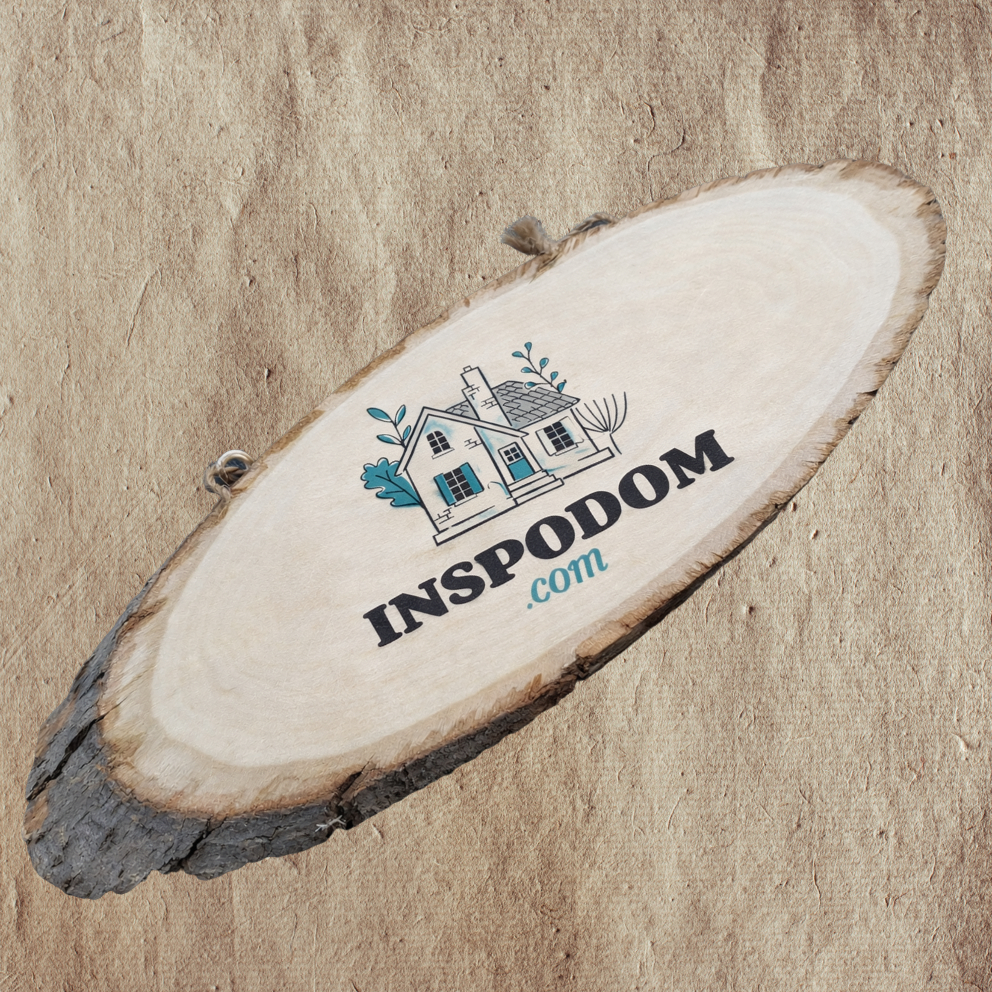 Персонализирана лого табела върху дърво